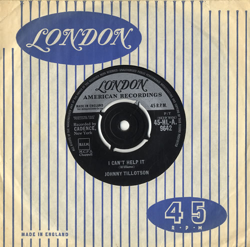 Johnny Tillotson I Can't Help It 7" vinyl single (7 inch record / 45) UK JHY07IC420330