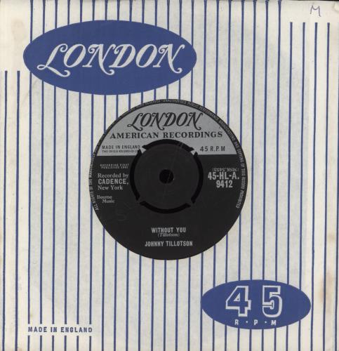 Johnny Tillotson Without You 7" vinyl single (7 inch record / 45) UK JHY07WI571079