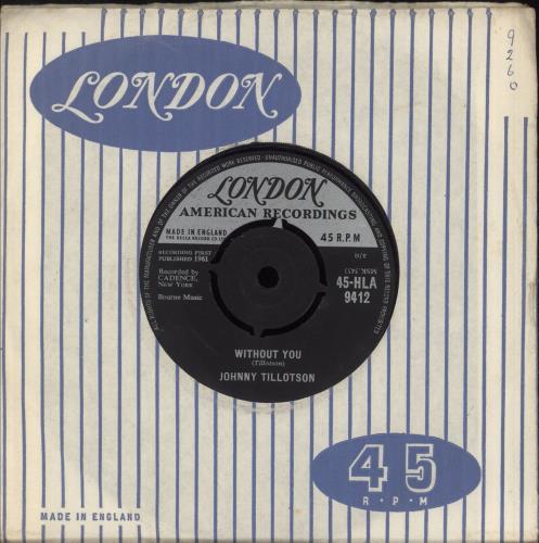 Johnny Tillotson Without You 7" vinyl single (7 inch record / 45) UK JHY07WI748779