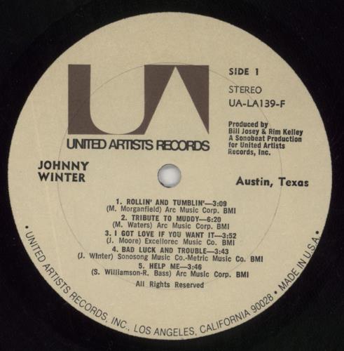 Johnny Winter Austin Texas vinyl LP album (LP record) US JNWLPAU849383