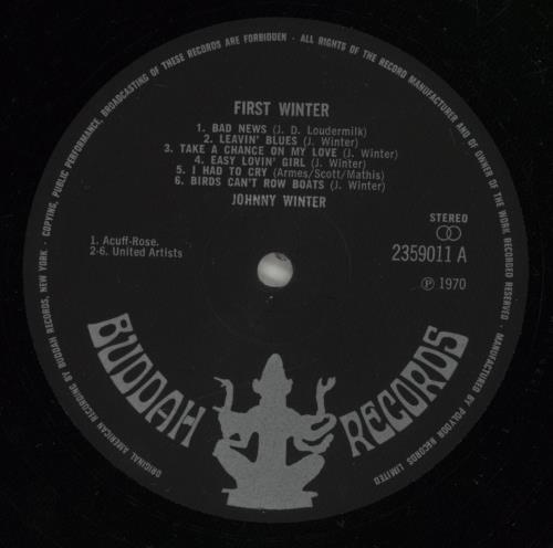 Johnny Winter First Winter vinyl LP album (LP record) UK JNWLPFI755734
