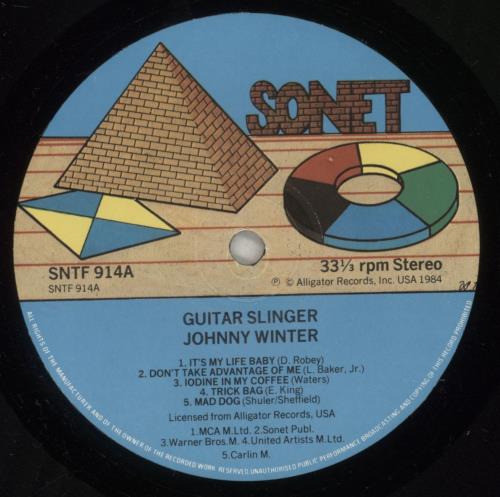 Johnny Winter Guitar Slinger vinyl LP album (LP record) UK JNWLPGU552248