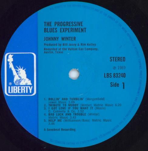 Johnny Winter The Progressive Blues Experiment vinyl LP album (LP record) UK JNWLPTH801221