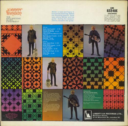Johnny Winter The Progressive Blues Experiment vinyl LP album (LP record) UK JNWLPTH801221
