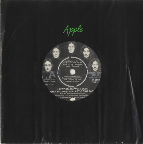 John Lennon Happy Xmas (War Is Over) Demo UK Promo 7" vinyl single (7