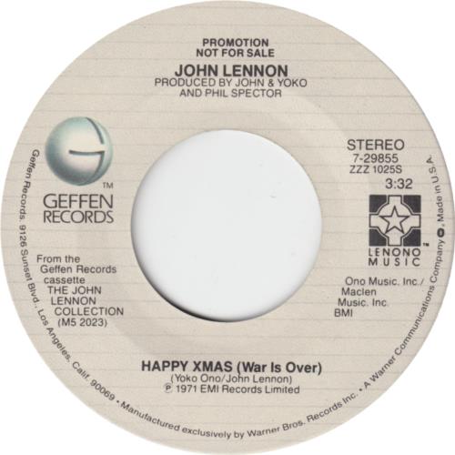 John Lennon Happy Xmas (War Is Over) US Promo 7" vinyl single (7 inch