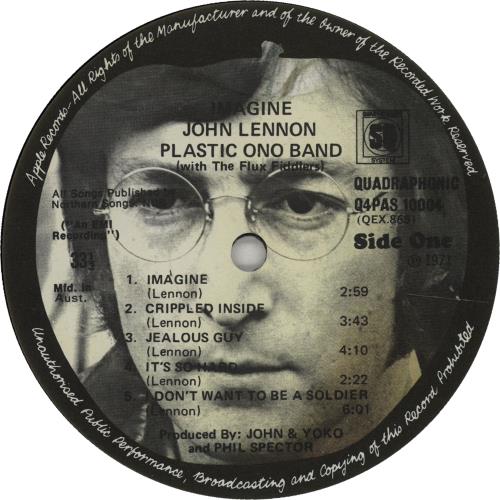 John Lennon Imagine Quad Australian vinyl LP album (LP record) (670838)