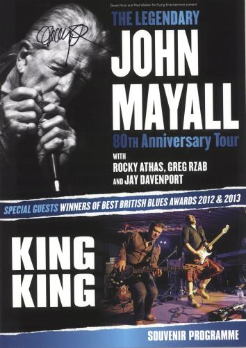 John Mayall The Legendary John Mayall 80th Anniversary Tour - Autographed tour programme UK JOMTRTH745925