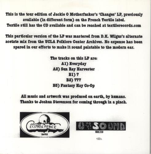 JOMF Change - Tour Edition 12" vinyl single (12 inch record / Maxi-single) US 80R12CH859713