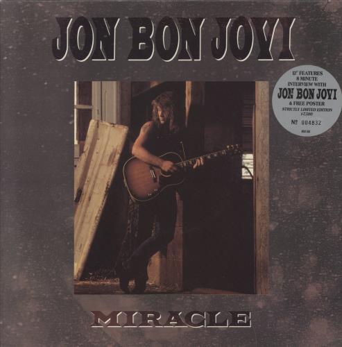 Jon Bon Jovi Miracle - EX - No Poster 12" vinyl single (12 inch record / Maxi-single) UK JBJ12MI857611