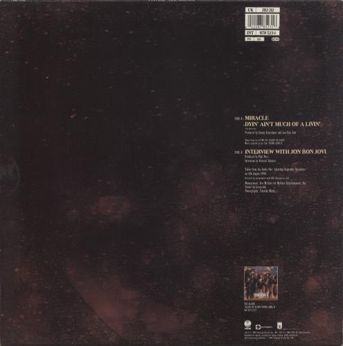 Jon Bon Jovi Miracle - EX - No Poster 12" vinyl single (12 inch record / Maxi-single) UK JBJ12MI857611