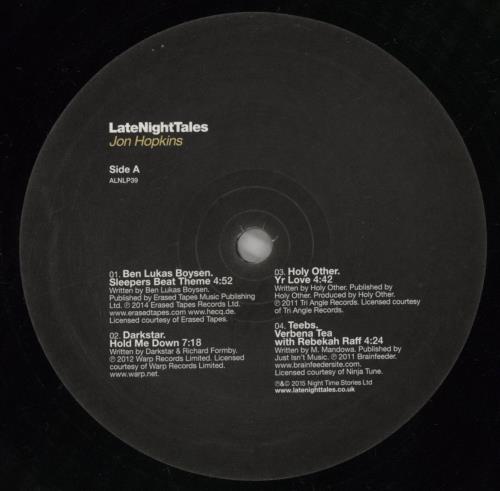 Jon Hopkins LateNightTales - 180gm - EX 2-LP vinyl record set (Double LP Album) UK KU82LLA860310