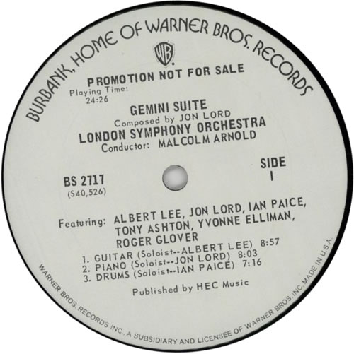 Jon Lord Gemini Suite vinyl LP album (LP record) US JLDLPGE597810