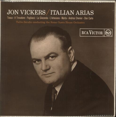 Jon Vickers Italian Arias vinyl LP album (LP record) UK J5-LPIT747037