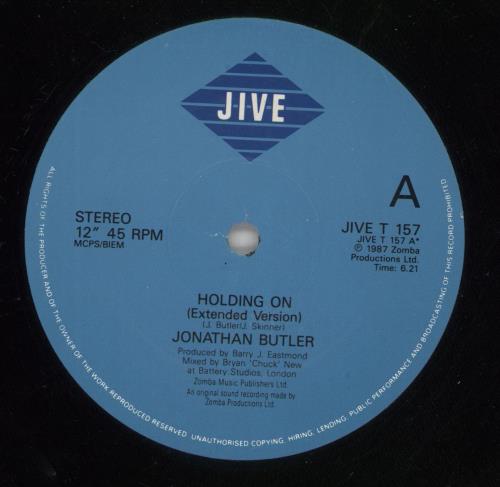Jonathan Butler Holding On 12" vinyl single (12 inch record / Maxi-single) UK JBT12HO472519