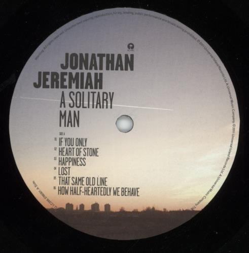 Jonathan Jeremiah A Solitary Man vinyl LP album (LP record) UK J5NLPAS881746