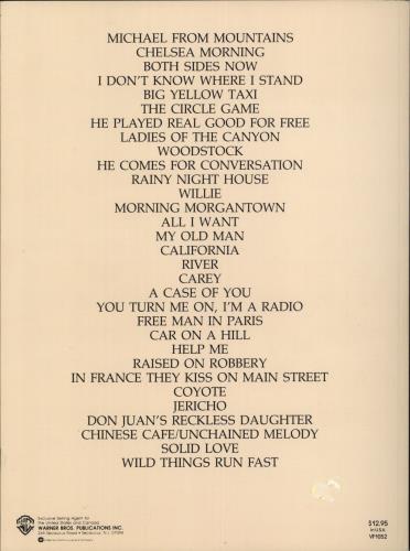 Joni Mitchell Anthology - Songbook book US JNIBKAN876503