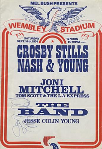 Joni Mitchell Autographed Tour Program tour programme UK JNITRAU308561