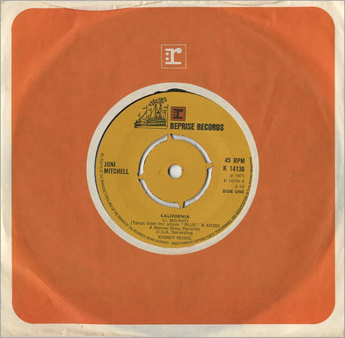 Joni Mitchell California 7" vinyl single (7 inch record / 45) UK JNI07CA491527