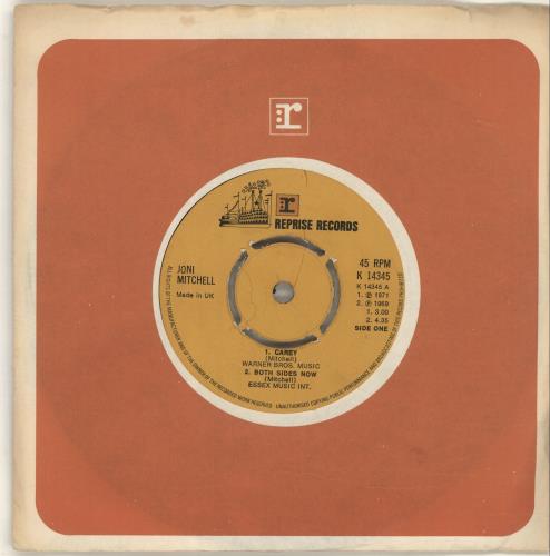 Joni Mitchell Carey EP 7" vinyl single (7 inch record / 45) UK JNI07CA700278