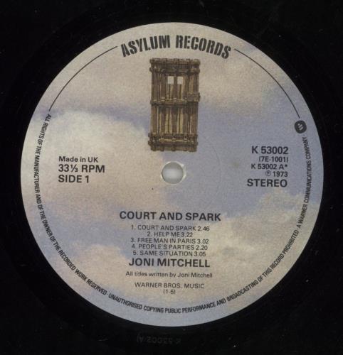 Joni Mitchell Court And Spark - EX vinyl LP album (LP record) UK JNILPCO315968