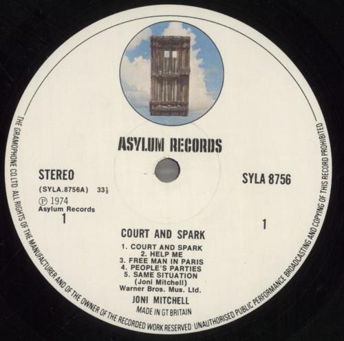 Joni Mitchell Court And Spark vinyl LP album (LP record) UK JNILPCO106529