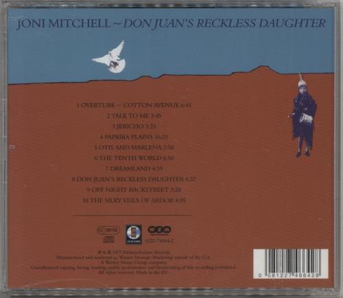 Joni Mitchell Don Juans Reckless Daughter CD album (CDLP) German JNICDDO867770