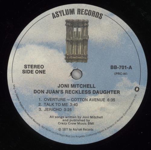 Joni Mitchell Don Juan's Reckless Daughter 2-LP vinyl record set (Double LP Album) US JNI2LDO882190