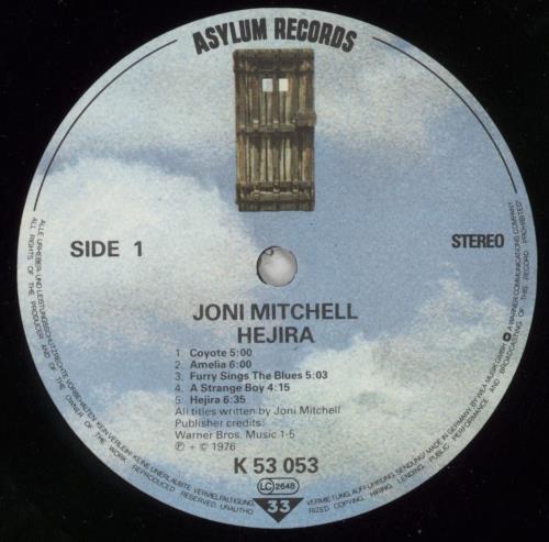 Joni Mitchell Hejira - 2nd + Print vinyl LP album (LP record) German JNILPHE658372