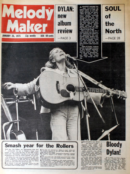 Joni Mitchell Melody Maker January 1975 magazine UK JNIMAME558385