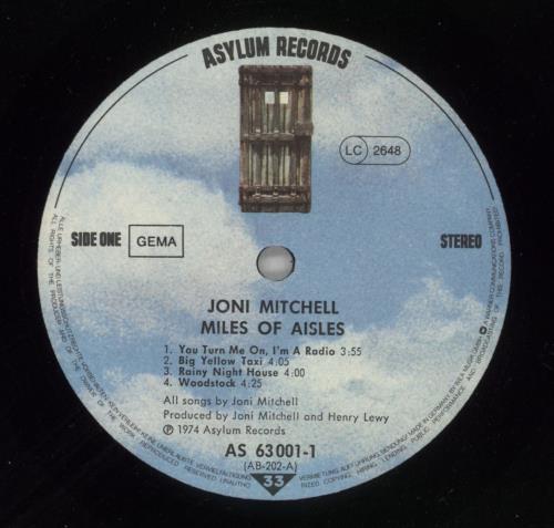 Joni Mitchell Miles Of Aisles 2-LP vinyl record set (Double LP Album) German JNI2LMI534563