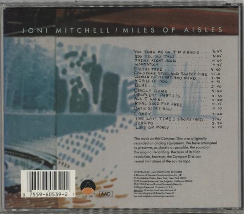 Joni Mitchell Miles Of Asiles CD album (CDLP) US JNICDMI867751