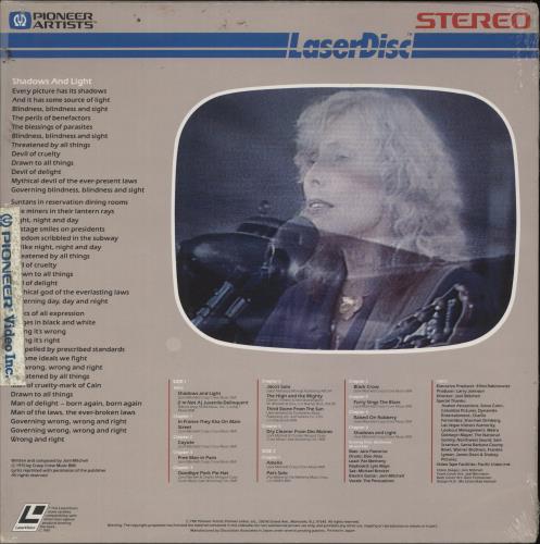 Joni Mitchell Shadows And Light - Sealed laserdisc / lazerdisc US JNILZSH875785