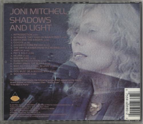 Joni Mitchell Shadows And Light CD album (CDLP) US JNICDSH867755