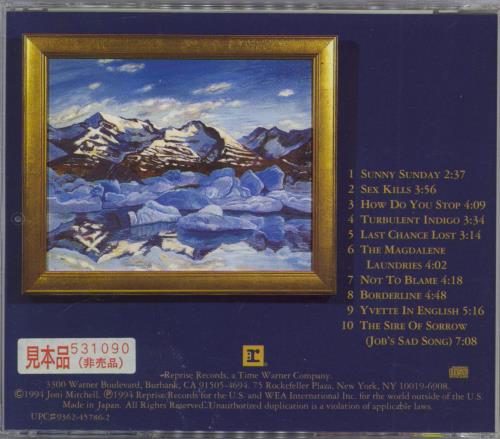 Joni Mitchell Turbulent Indigo CD album (CDLP) Japanese JNICDTU790713