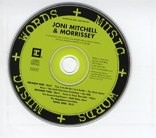 Joni Mitchell Words & Music - A Conversation With Morrissey CD album (CDLP) US JNICDWO98602