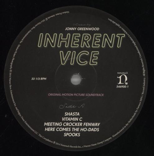 Jonny Greenwood Inherent Vice 2-LP vinyl record set (Double LP Album) US JOR2LIN857930