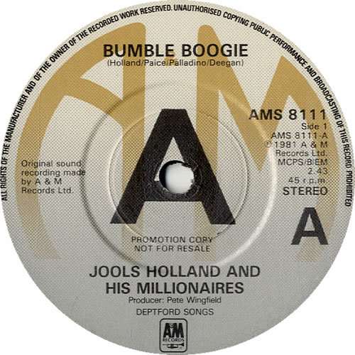 Jools Holland Bumble Boogie - P/S 7" vinyl single (7 inch record / 45) UK JOO07BU183259