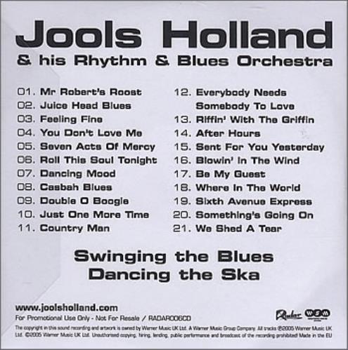 Jools Holland Swinging The Blues Dancing The Ska CD-R acetate UK JOOCRSW380086