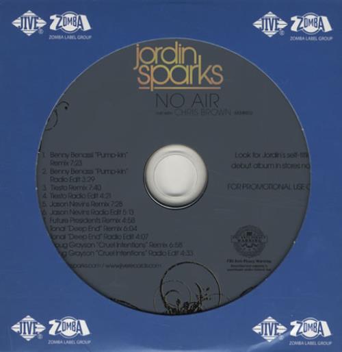Jordin Sparks No Air - The Remixes CD single (CD5 / 5") US JRIC5NO434073