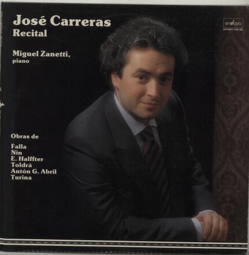 Jos� Carreras Recital vinyl LP album (LP record) Spanish JOCLPRE687502