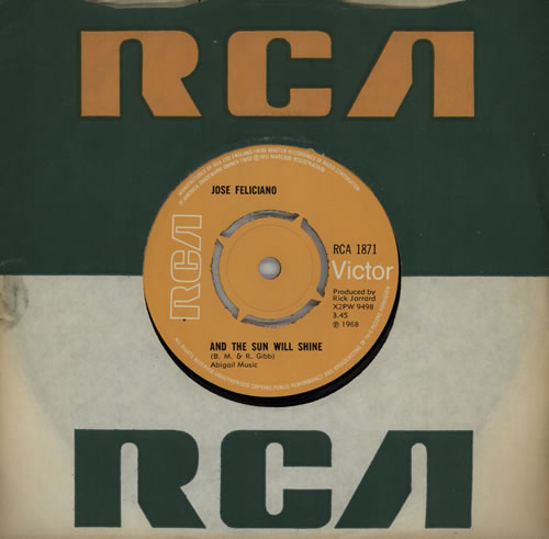 Jos� Feliciano And The Sun Will Shine 7" vinyl single (7 inch record / 45) UK JFE07AN569646