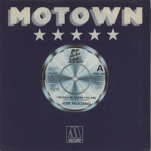 Jos� Feliciano I Wanna Be Where You Are 7" vinyl single (7 inch record / 45) UK JFE07IW675192