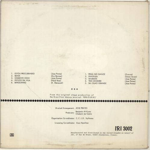 Jos� Prates Brazukas vinyl LP album (LP record) UK QSWLPBR700540