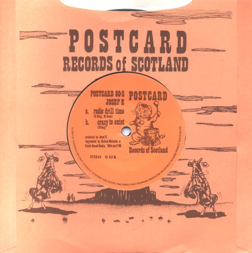 Josef K Radio Drill Time - brown sleeve/label 7" vinyl single (7 inch record / 45) UK JOS07RA619075