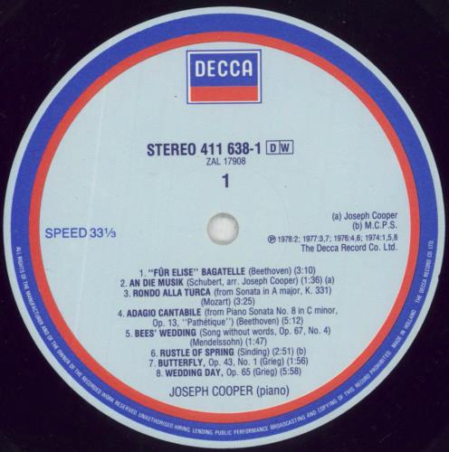 Joseph Cooper Fr Elise vinyl LP album (LP record) UK OX5LPFR856847