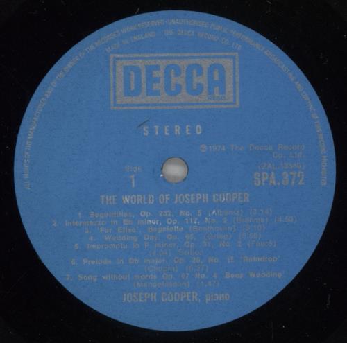 Joseph Cooper The World Of Joseph Cooper vinyl LP album (LP record) UK OX5LPTH887388