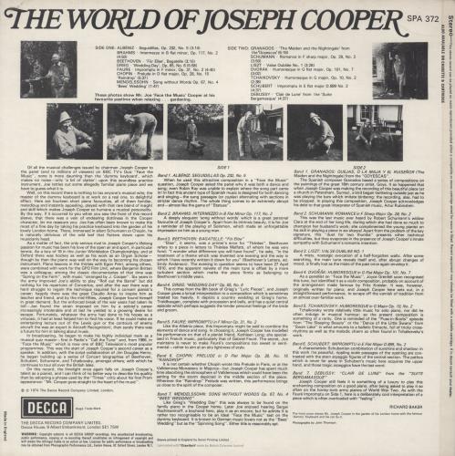 Joseph Cooper The World Of Joseph Cooper vinyl LP album (LP record) UK OX5LPTH887388