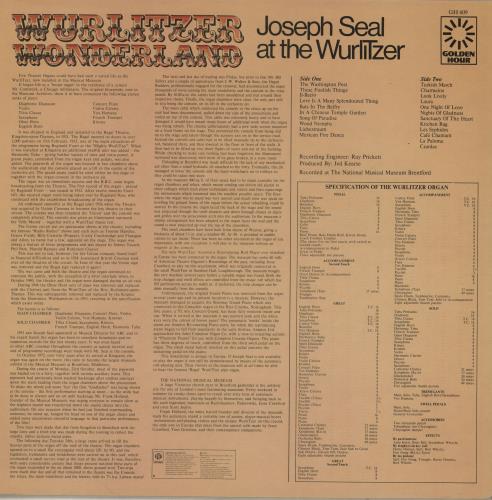 Joseph Seal Wurlitzer Wonderland vinyl LP album (LP record) UK 1S8LPWU763349