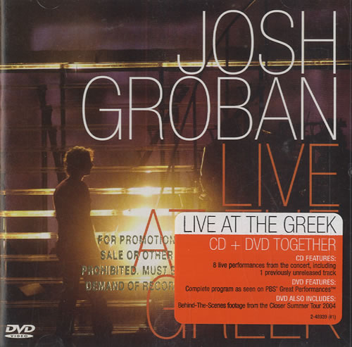 Josh Groban Live At The Greek 2-disc CD/DVD set US JHG2DLI452464
